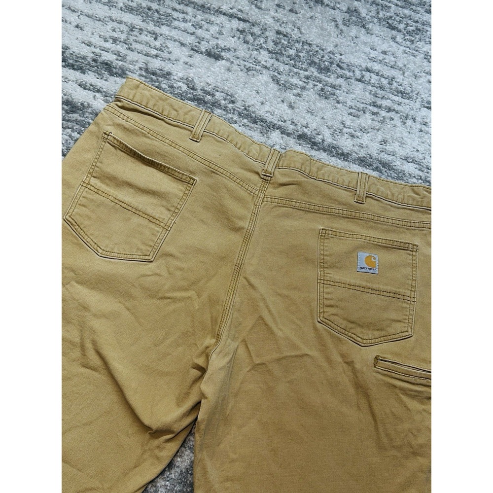 Carhartt Men's Relaxed Fit Mens 46x30 Rugged Flex Tan Brown Canvas Work Pants - Picture 11 of 11